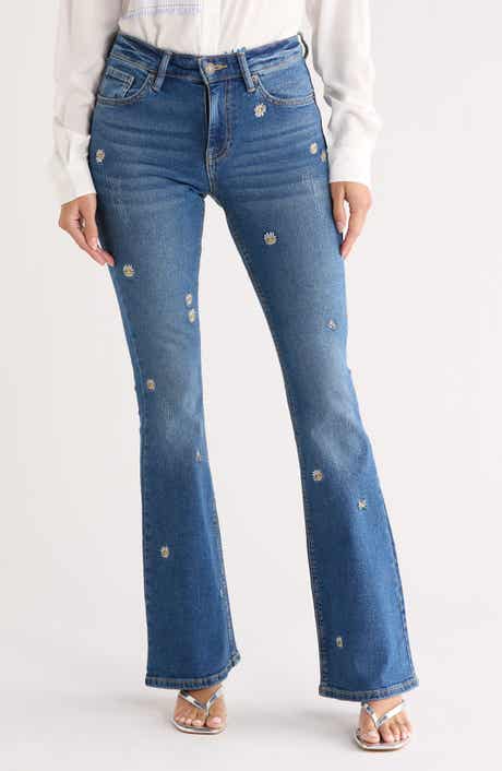 Desigual Floral Embroidered Flare Leg Jeans