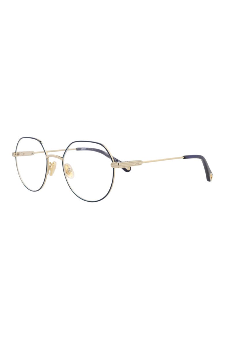 48mm Small Round Optical Glasses, Alternate, color, GOLD GOLD TRANSPARENT
