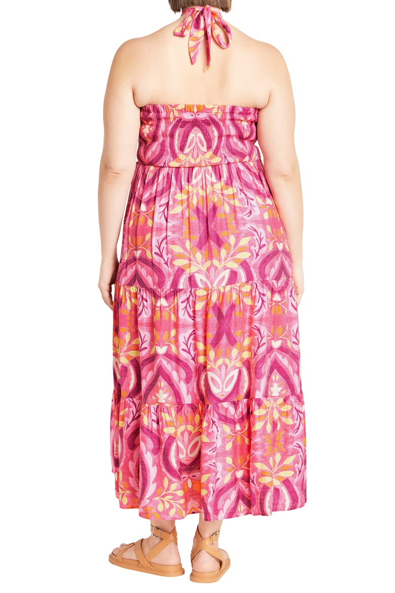 Dallas Halter Dress, Alternate, color, SUMMER TILE PINK