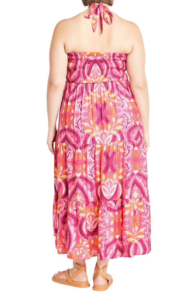 City Chic Dallas Halter Dress, Alternate, color, Summer Tile Pink