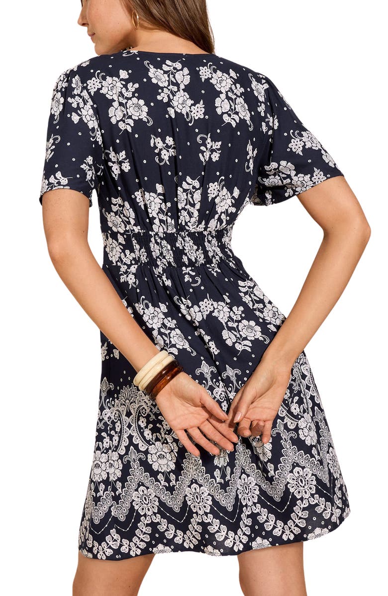 Friends Like These Floral Print Minidress, Alternate, color, Blue
