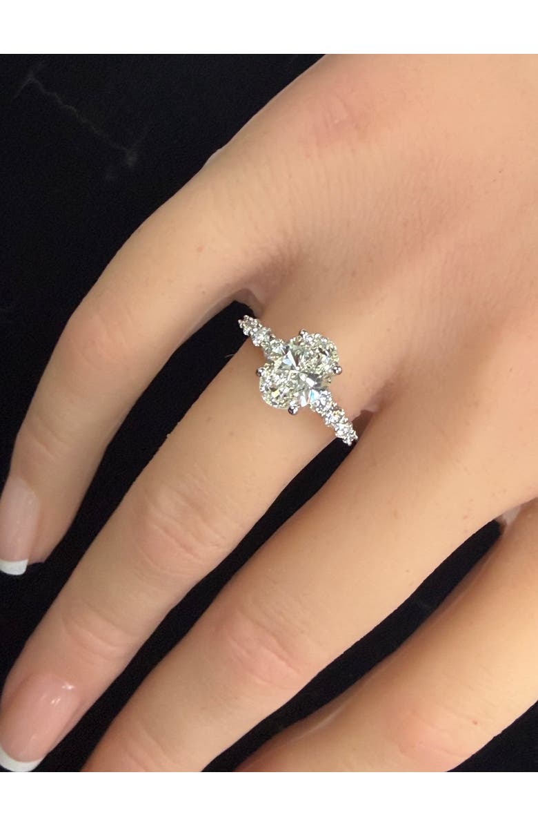 LuvMyJewelry Camila 14K Gold Oval Lab Grown Diamond Engagement Ring - 2.5 Ct, Alternate, color, 14K White Gold