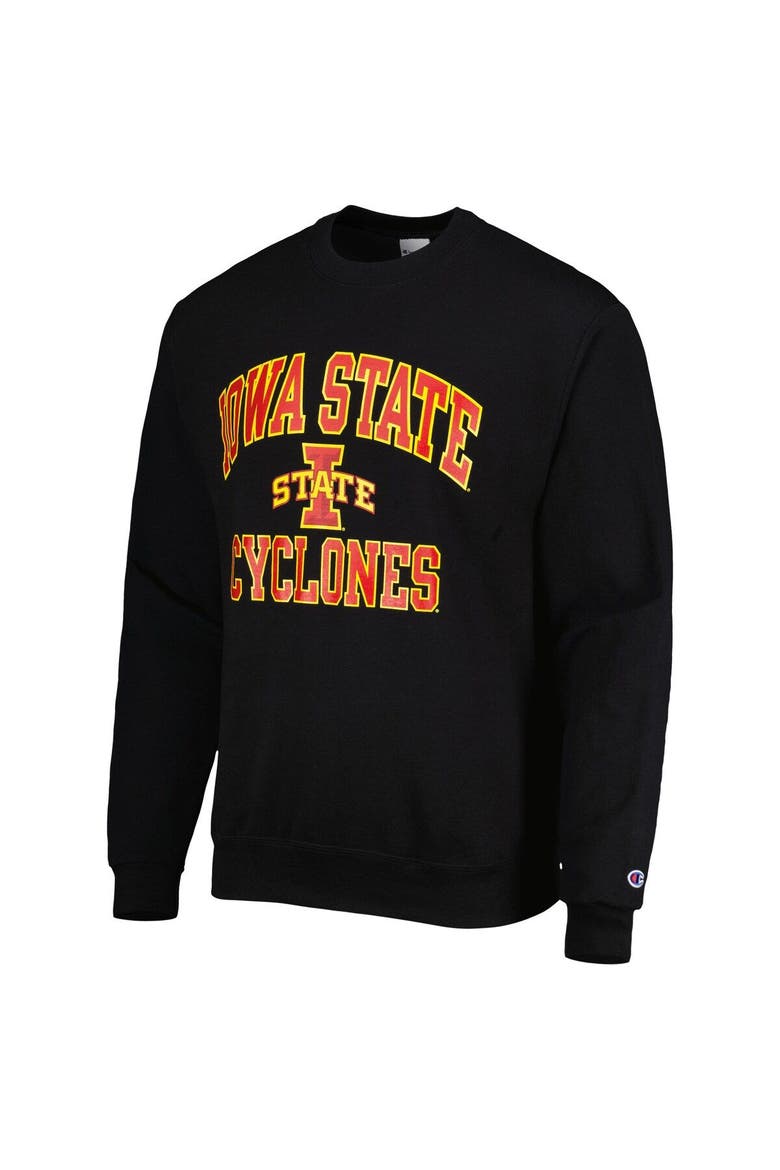 Men's Champion Black Iowa State Cyclones High Motor Pullover Sweatshirt, Alternate, color, Black