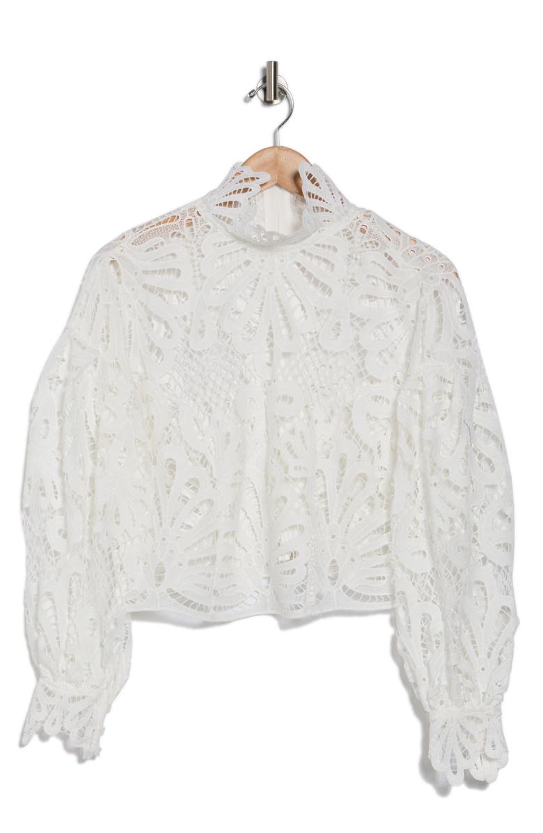 Ellarae Lace Puff Sleeve Crop Top main image 0