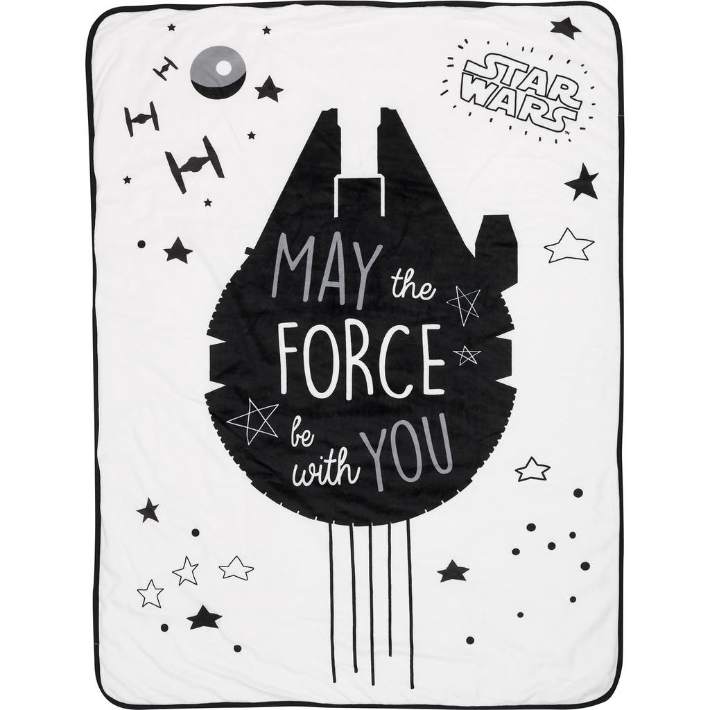 Lambs & Ivy Star Wars Millennium Falcon Soft Faux Shearling Baby Blanket In White