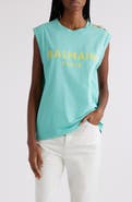 Balmain Cotton Logo Graphic Tank