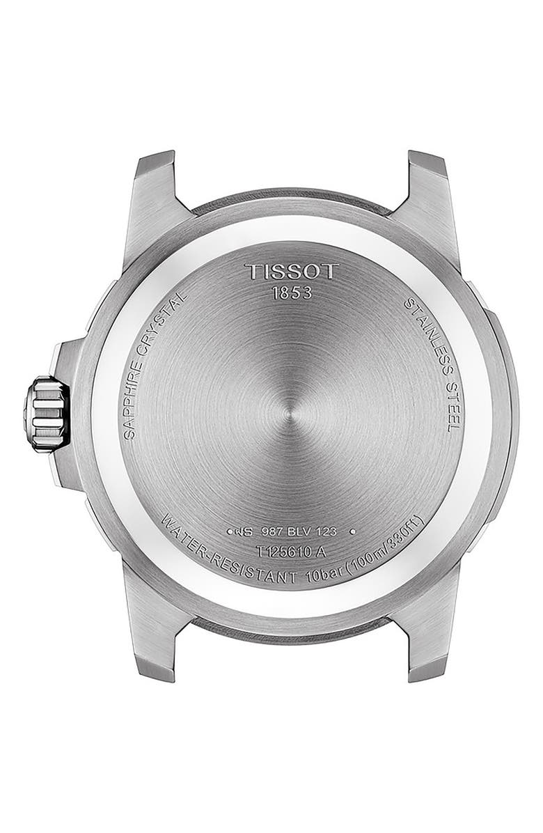 Tissot Supersport Qua Leather Strap Watch, 44mm, Alternate, color, 