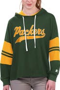 STARTER Women's Starter Green Green Bay Packers Bump And Run Long Sleeve Hoodie T-Shirt