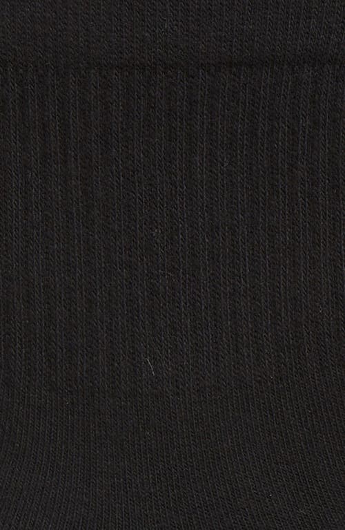 Nordstrom Solid Quarter Crew Socks In Black