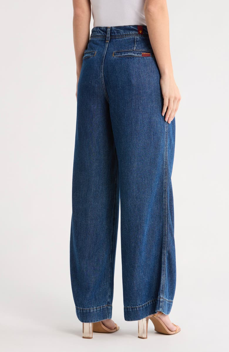 7 For All Mankind Denim Lustre Pleated High Waist Trouser Jeans, Alternate, color, Centreville