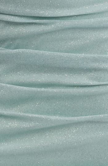 One Shoulder Metallic Ruched Minidress