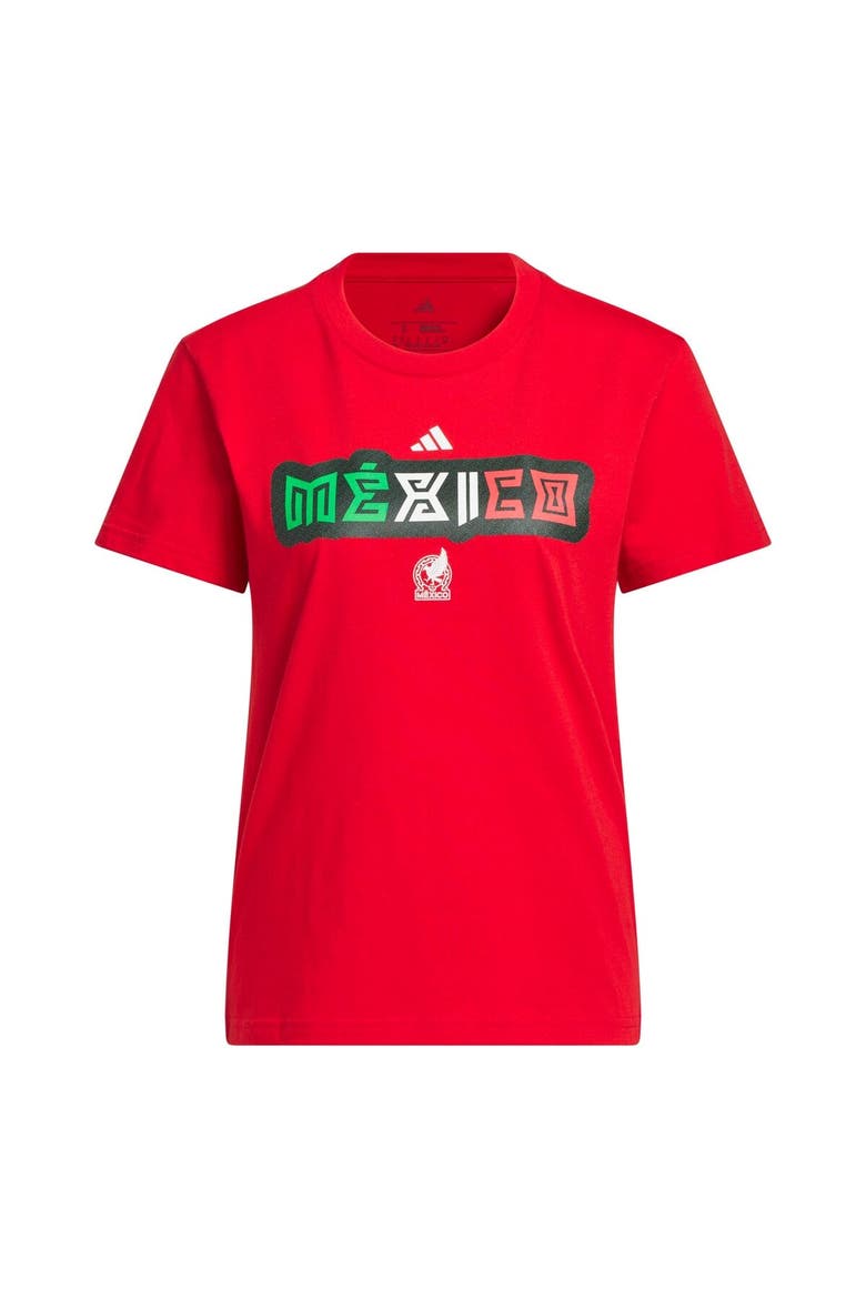 Women's adidas Red Mexico National Team Jersey Hook T-Shirt, Main, color, Red