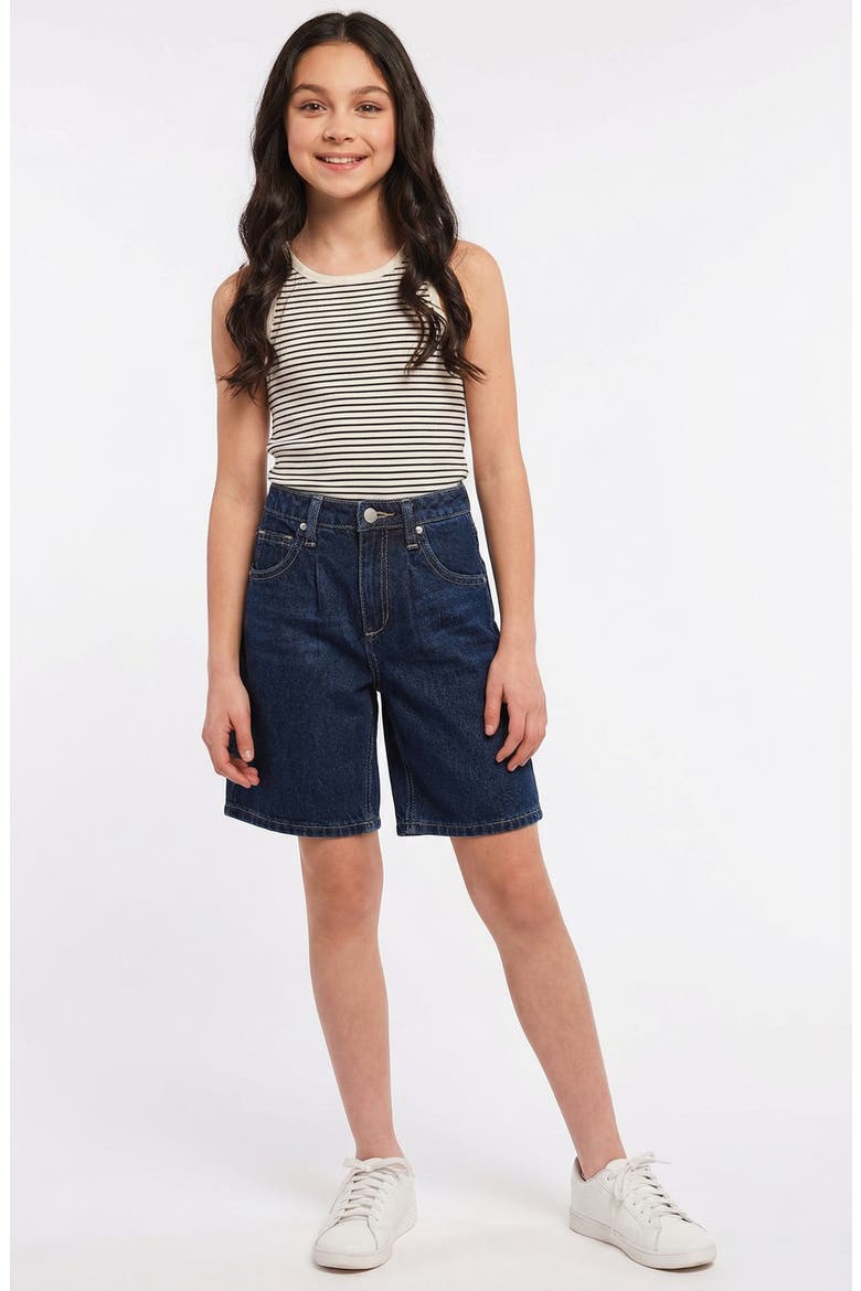 Kids' Baggy Long Denim Shorts, Alternate, color, DARK WASH