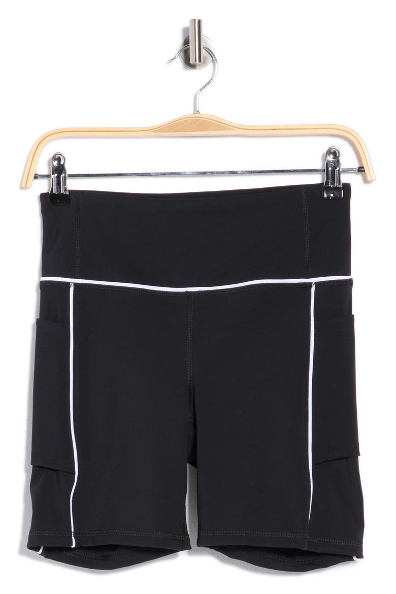 Butter Tech Tribeca High Waist Pocket Bike Shorts, Alternate, color, BLACK