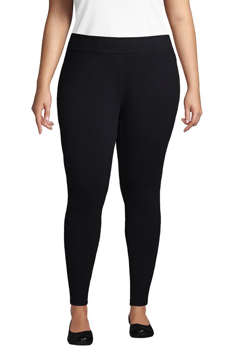 Lands' End Starfish Mid Rise Knit Leggings, Main, color, Black