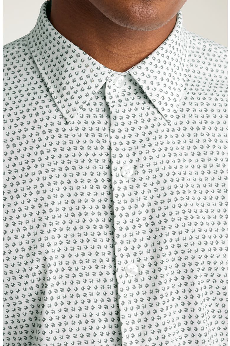 Tech Slim Fit Solid Button-Up Shirt, Alternate, color, WHITE/ GREEN