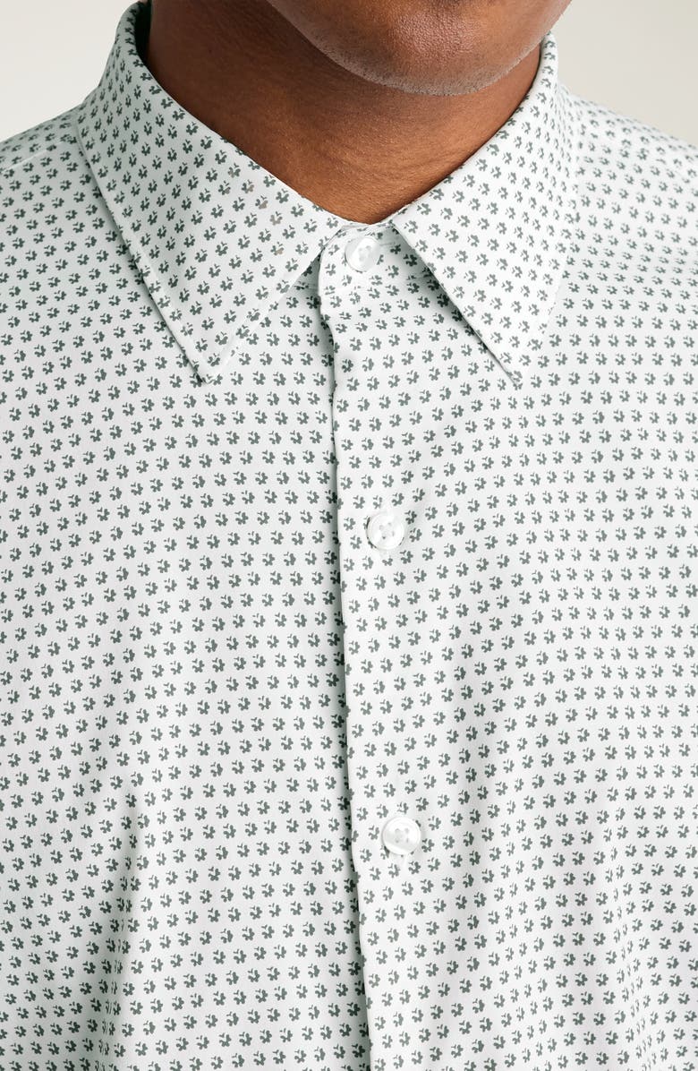 Bonobos Tech Slim Fit Print Button-Up Shirt, Alternate, color, White/ Green