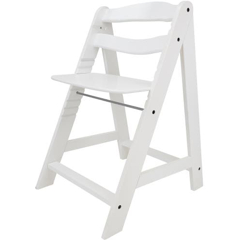 509 Crew 509 Sky Wooden Chair W/ Adjustable Seat & Footrest, White