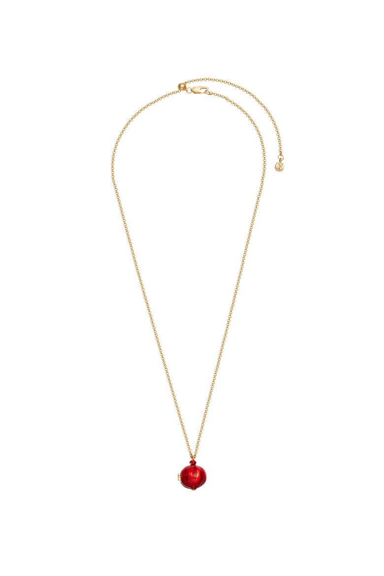 Pomegranante Locket Necklace, Alternate, color, Gold