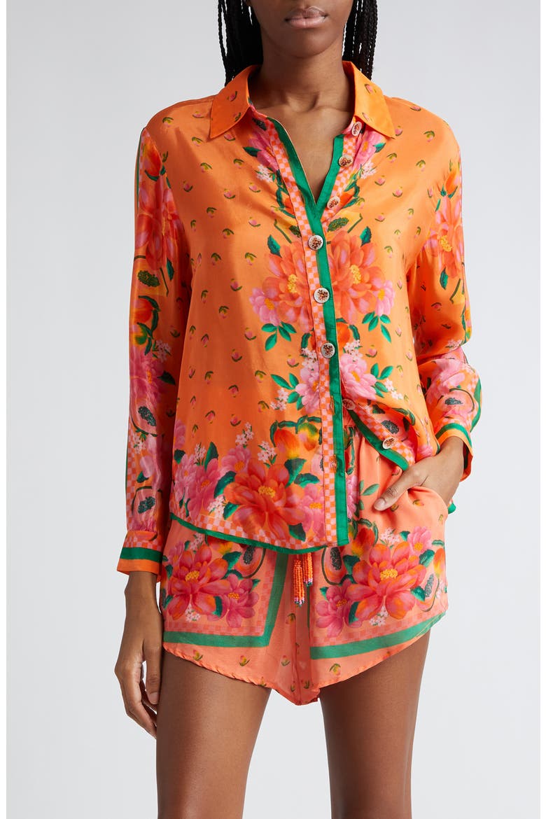 Fruit Garden Button-Up Shirt, Main, color, FRUIT GARDEN SCARF O