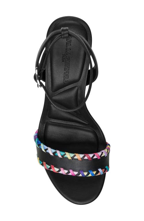 Karl Lagerfeld Paris Haden Ankle Strap Platform Sandal In Black