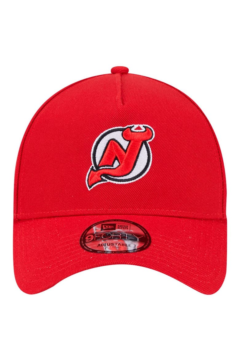 Men's New Era  Red New Jersey Devils Core A-Frame 9FORTY Adjustable Hat, Alternate, color, Red