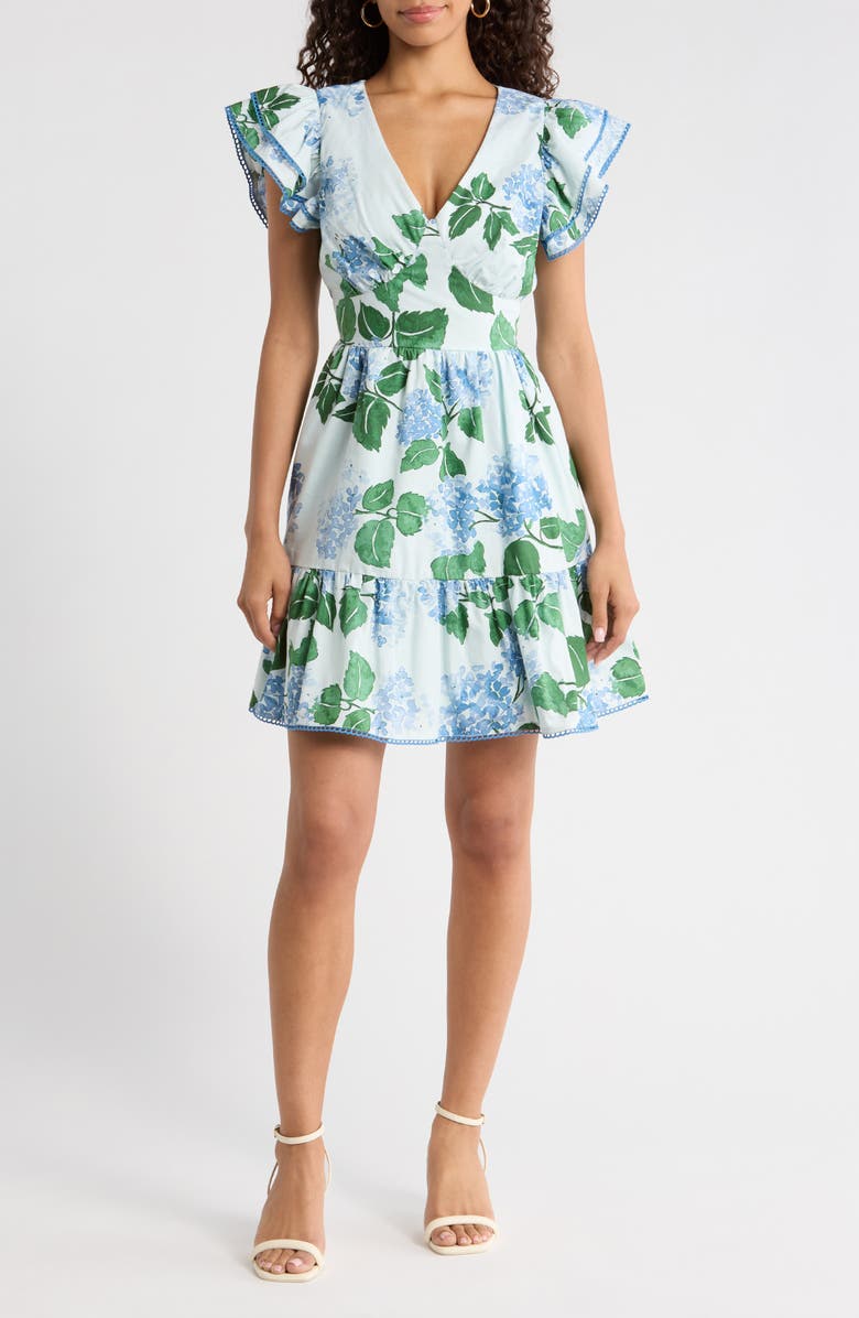 SUGARLIPS Mirla Floral Ruffle Minidress, Main, color, 