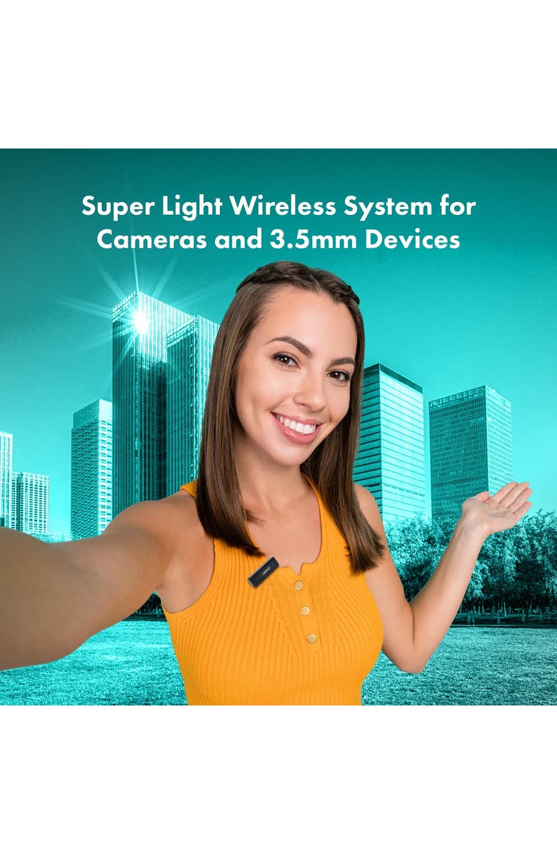 MOVO Wireless Mini 2.4GHz Wireless Lavalier Microphone for DSLR and Mirrorless Cameras, Alternate, color, Black