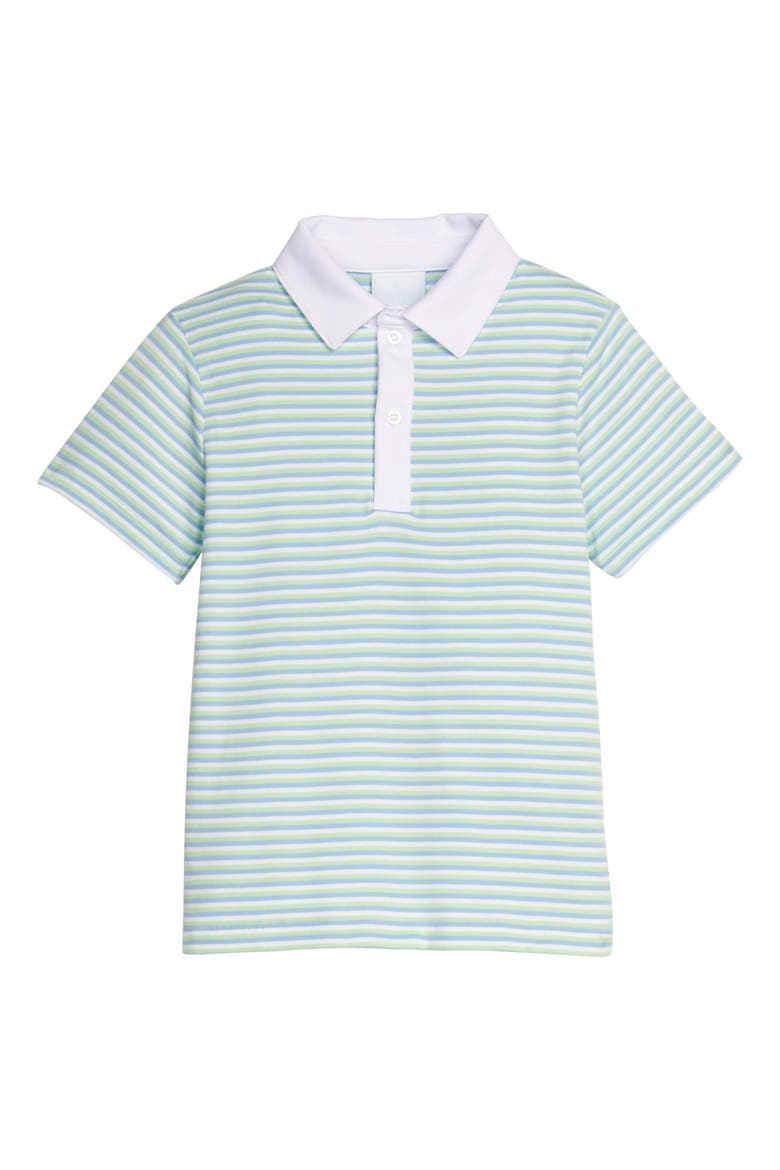 Kids' Short Sleeve Polo, Main, color, Greenview Stripe