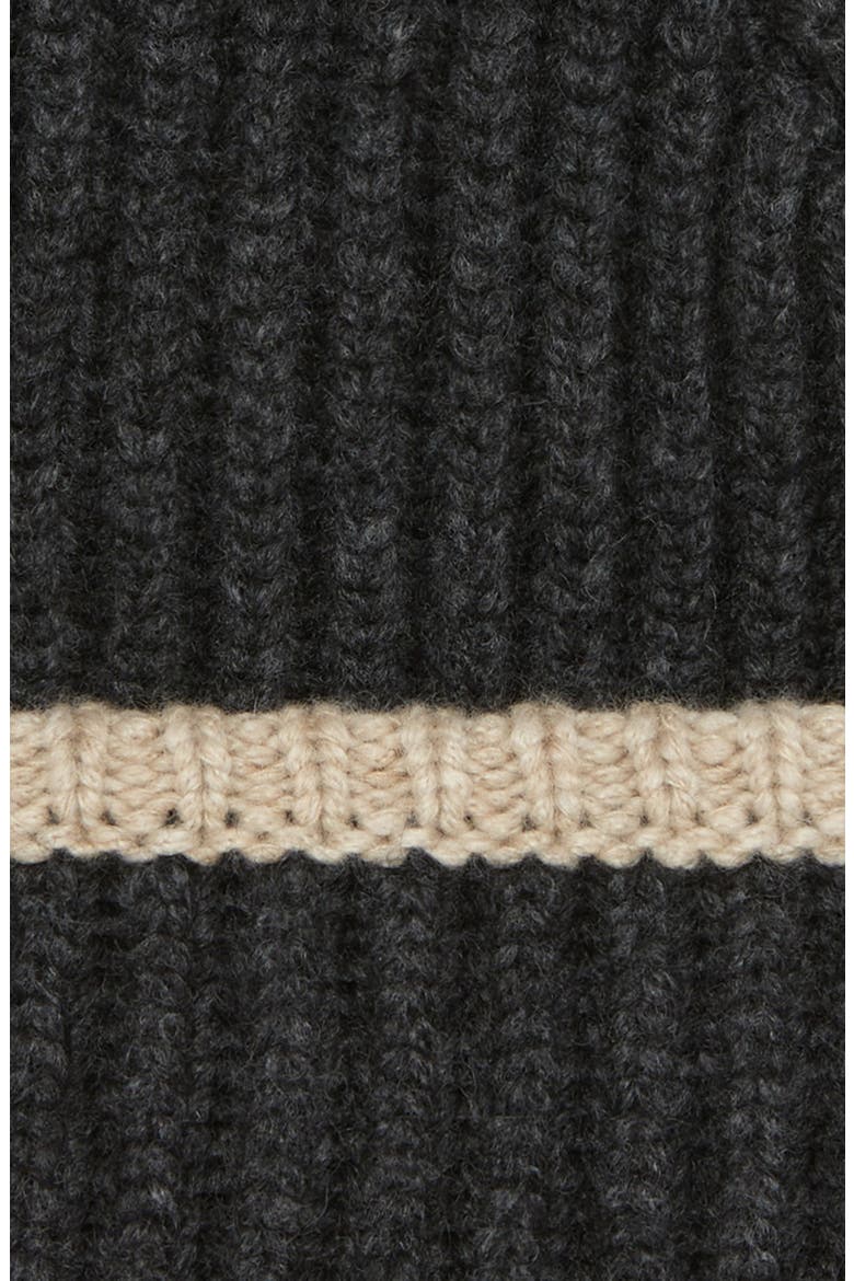 Cashmere Rib Beanie, Alternate, color, ANTHRACITE