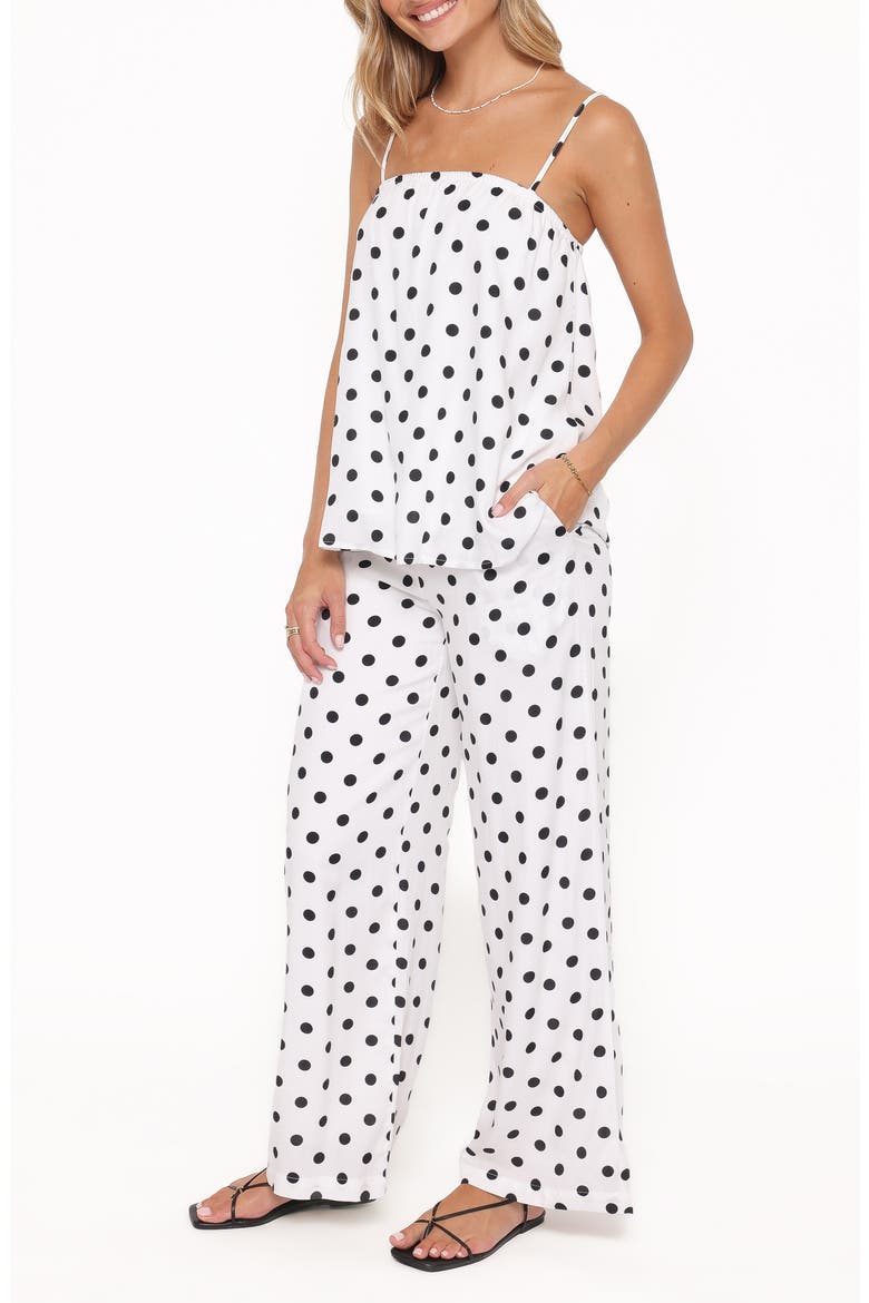 Kristy Polka Dot Tank & Wide Leg Pants Set, Alternate, color, WHITE/ BLACK POLKA DOT