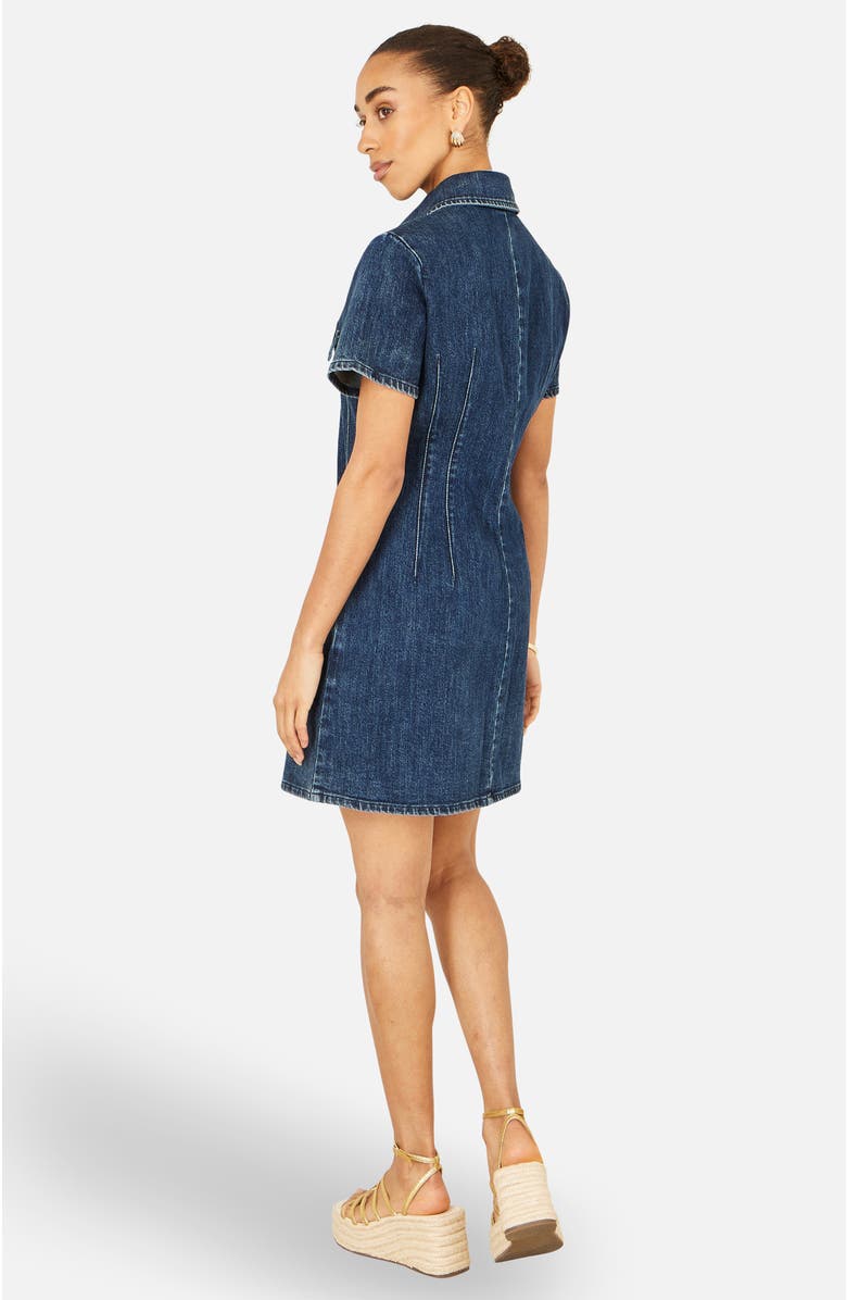 Yumi Denim Stretch Shirt Dress, Alternate, color, Blue
