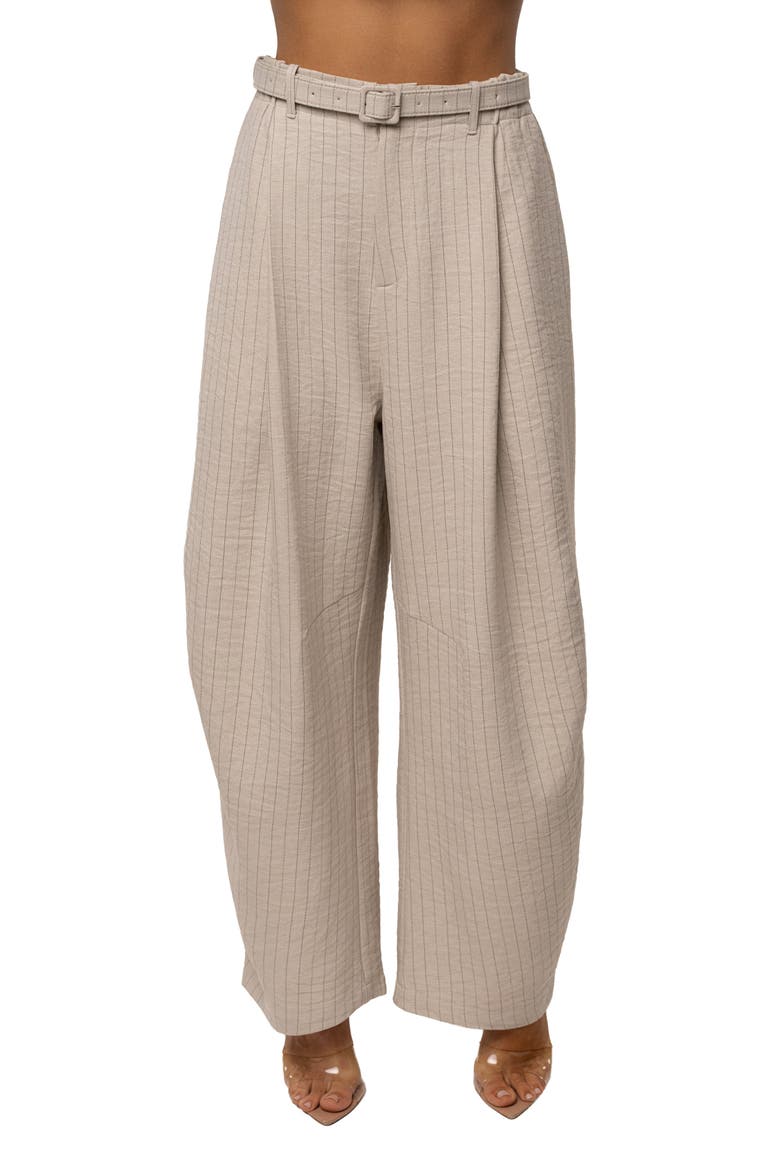 Power Pinstripe Pant Set, Alternate, color, Beige