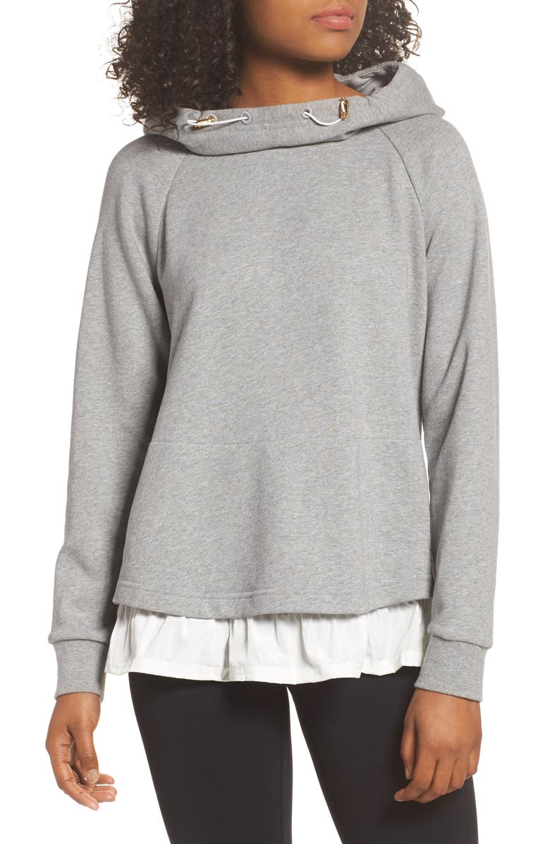 Kate Spade New York ruffle hoodie sweatshirt, Main, color, 