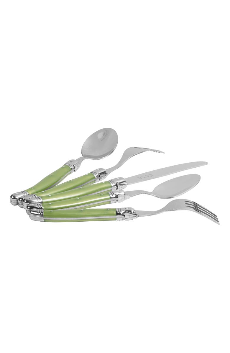 FRENCH HOME Laguiole 20-Piece Flatware Set, Alternate, color, Spring Green