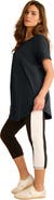 Roaman's Plus Size Soft Sculpt Colorblock Pull On Capri Leggings