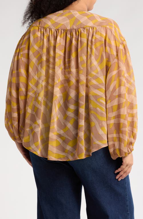 Shop Renee C Long Sleeve Semisheer Top In Mustard