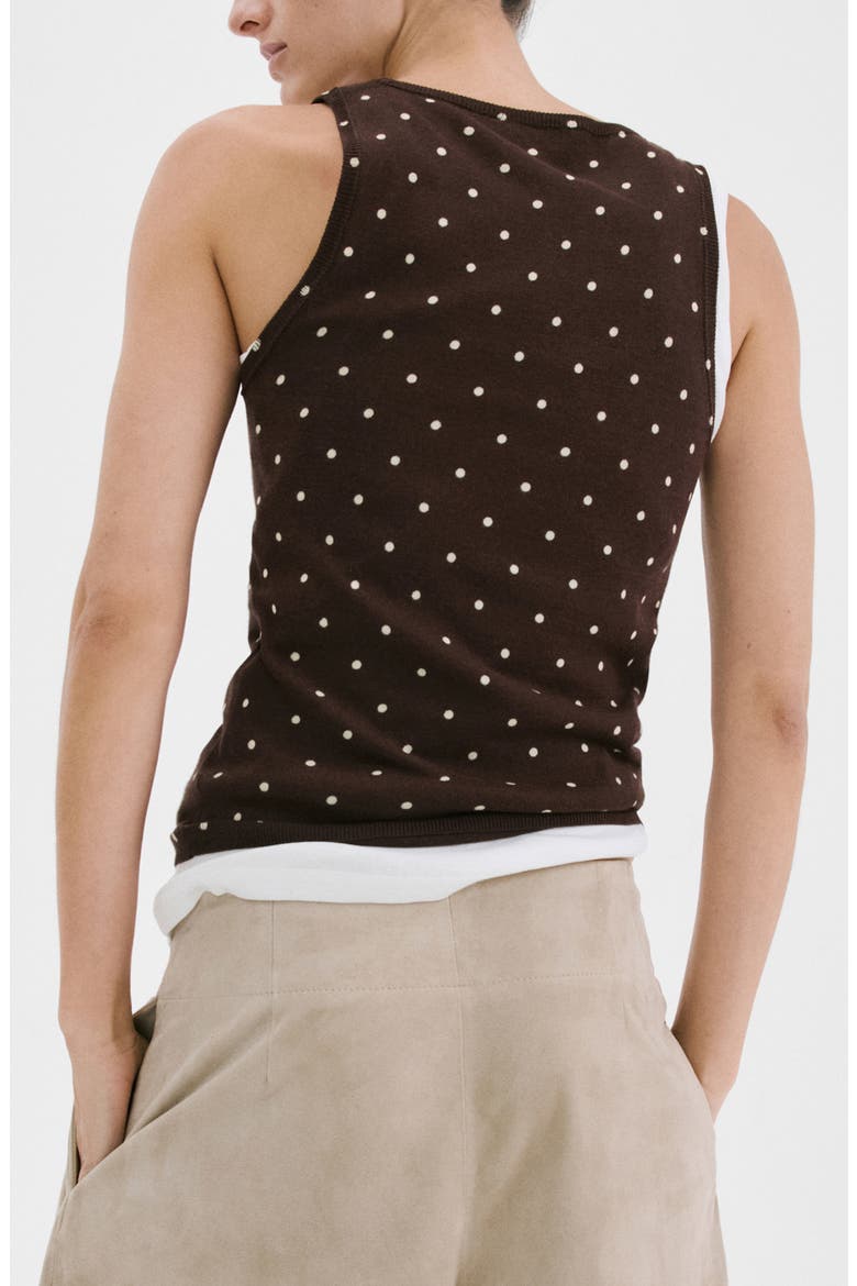 Polka Dot Knit Top, Alternate, color, CHOCOLATE
