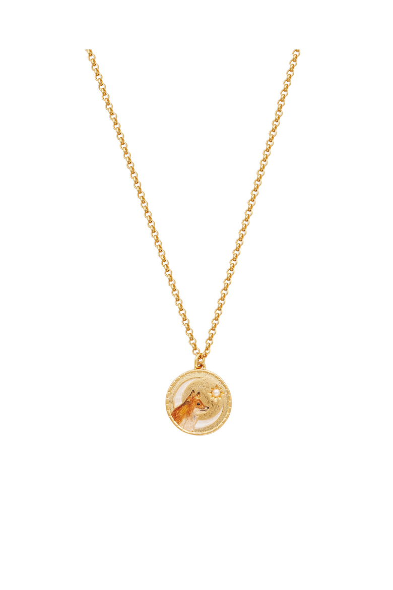 Fox Spirit Guide Necklace, Main, color, Gold