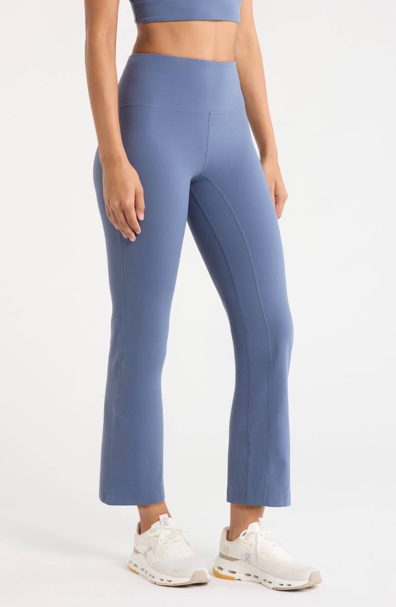 Zella Studio Luxe High Waist Flare Ankle Pants, Alternate, color, Blue Vintage