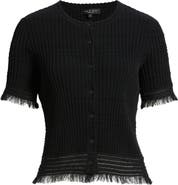 rag & bone Ayan Fringe Trim Rib Cardigan