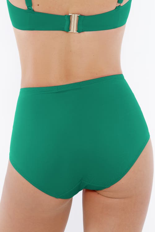 Popilush Shapewear Ruched Tummy Control Bikini Brief In Bottle Green