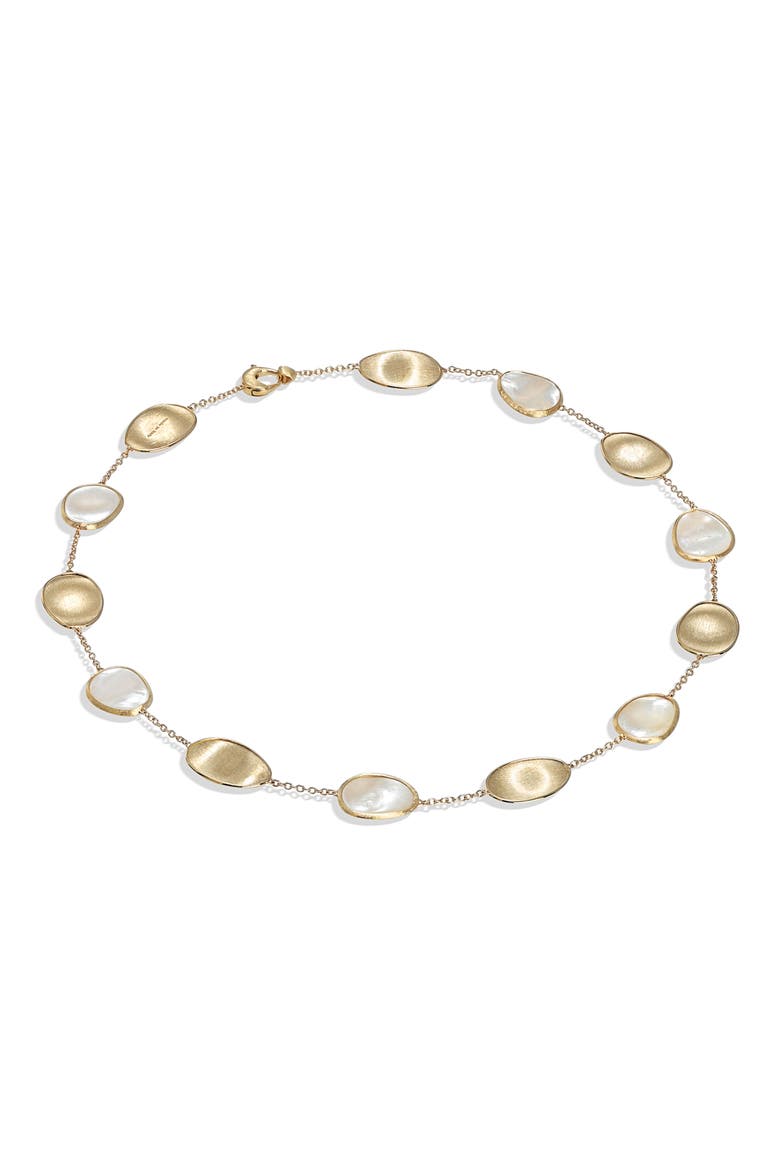 Lunaria 18K Yellow Gold White Mother-of-Pearl Short Necklace, Main, color, WHITE MOTHER OF PEARL