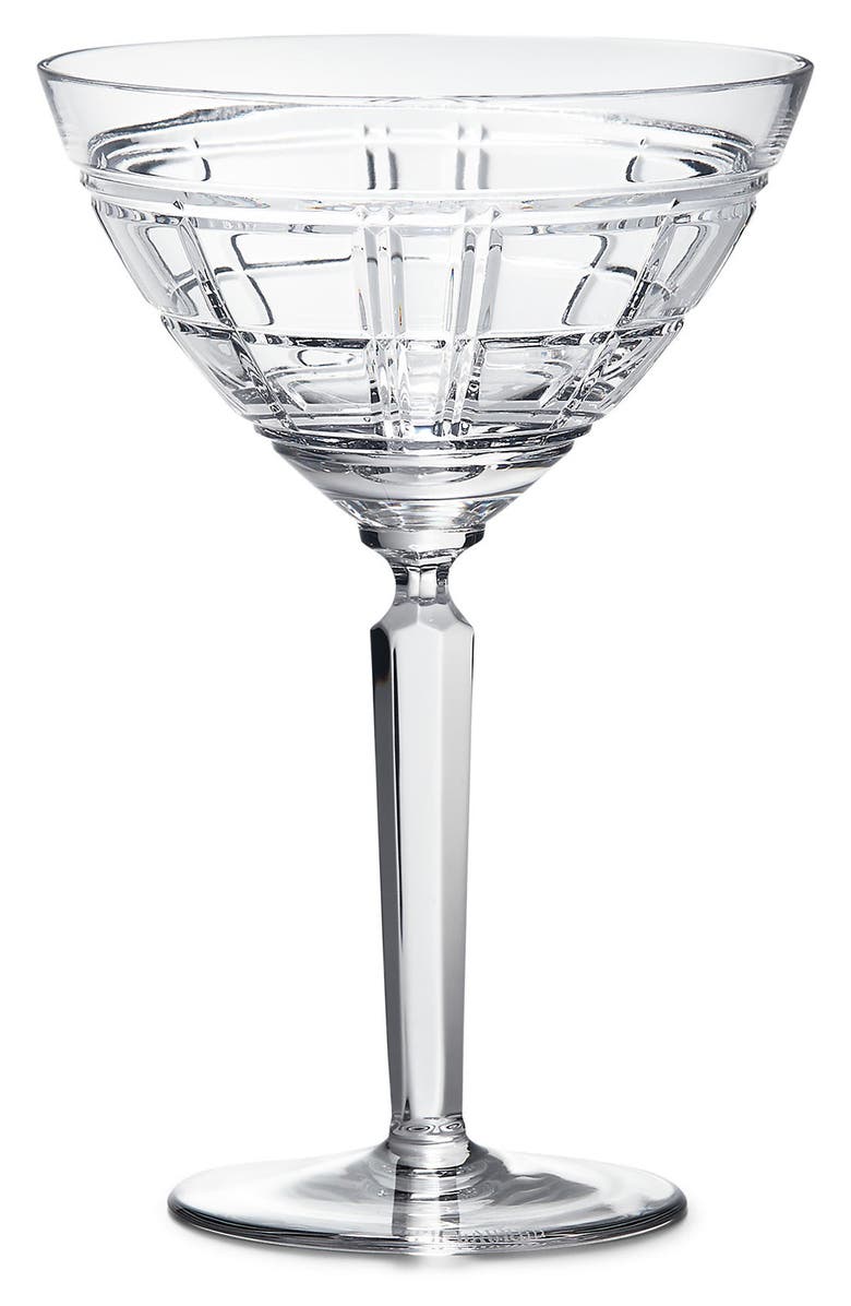 Ralph Lauren Hudson Plaid Crystal Martini Glass, Main, color, 