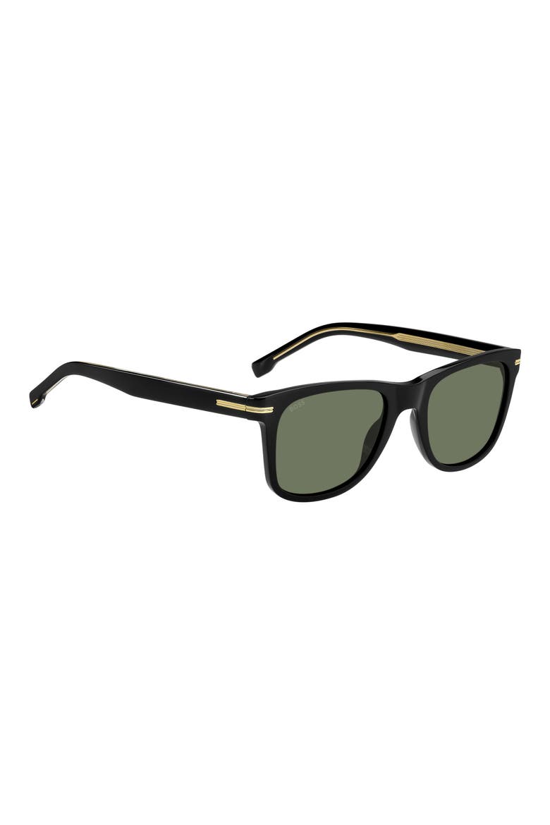 52mm Square Sunglasses, Alternate, color, BLACK