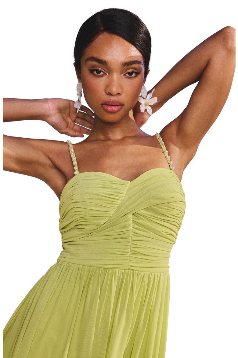Embellished Strap Ruched Maxi Dress, Alternate, color, GREEN