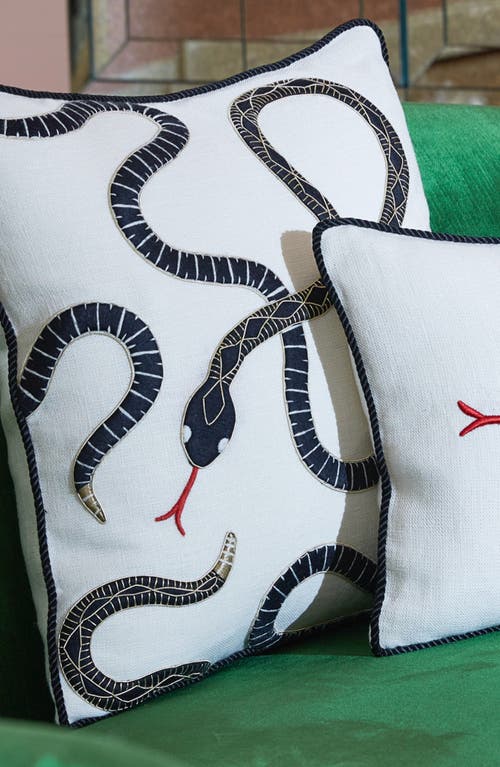 Jonathan Adler Eden Embroidered Pillow In Black