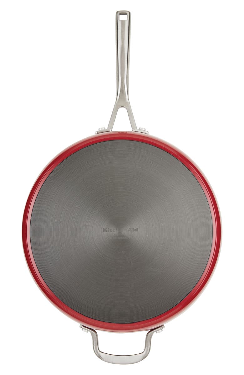 KITCHENAID Nonstick Ceramic Hard Anodized Aluminum 5-Quart Sauté Pan with Lid, Alternate, color, Empire Red