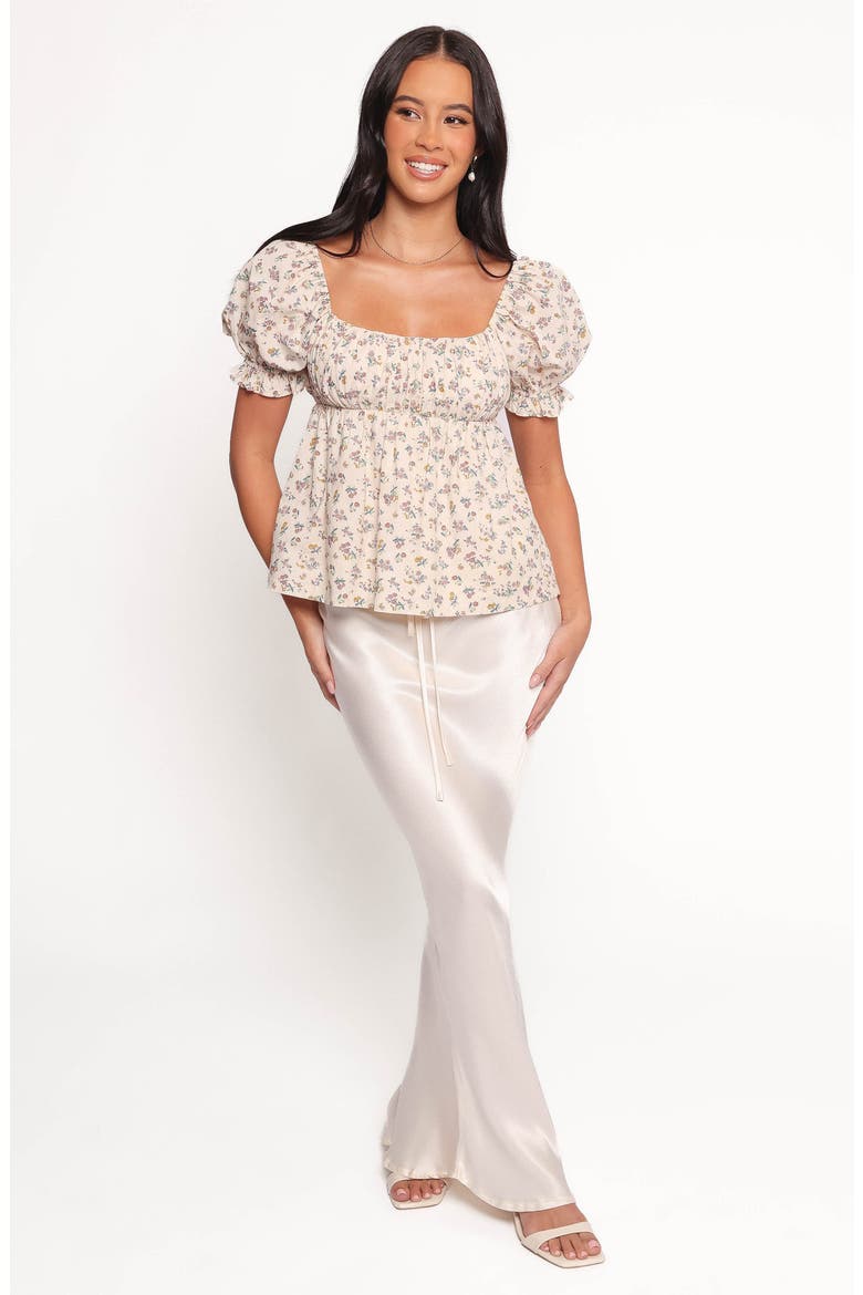 Rhiannon Floral Tie Back Babydoll Top, Alternate, color, CREAM MULTI FLORAL