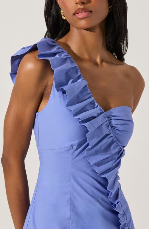 Astr The Label Asymmetric Ruffle Minidress In Cobalt Blue